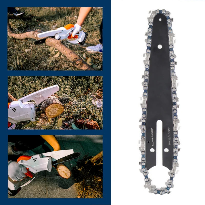 4 & 6 Inch Replacement Chainsaw Chain and Guide Bar for Mini Cordless Pruning Saws