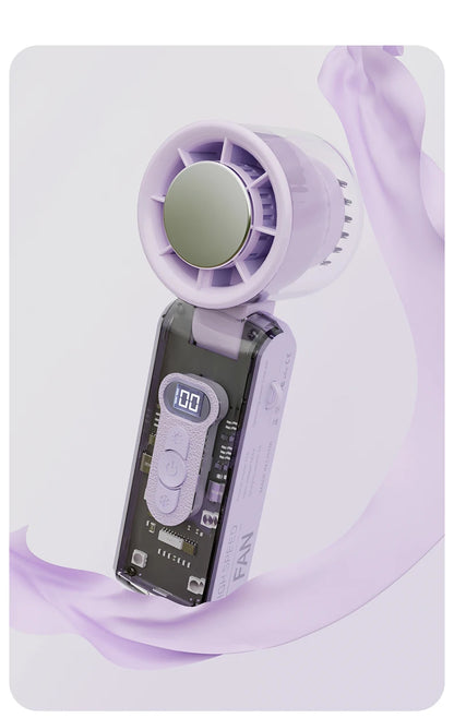 Portable 100-Speed Foldable Cooling Fan with LED Display