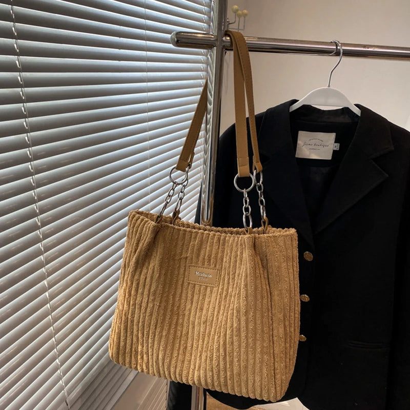 Luxury Casual Corduroy Tote