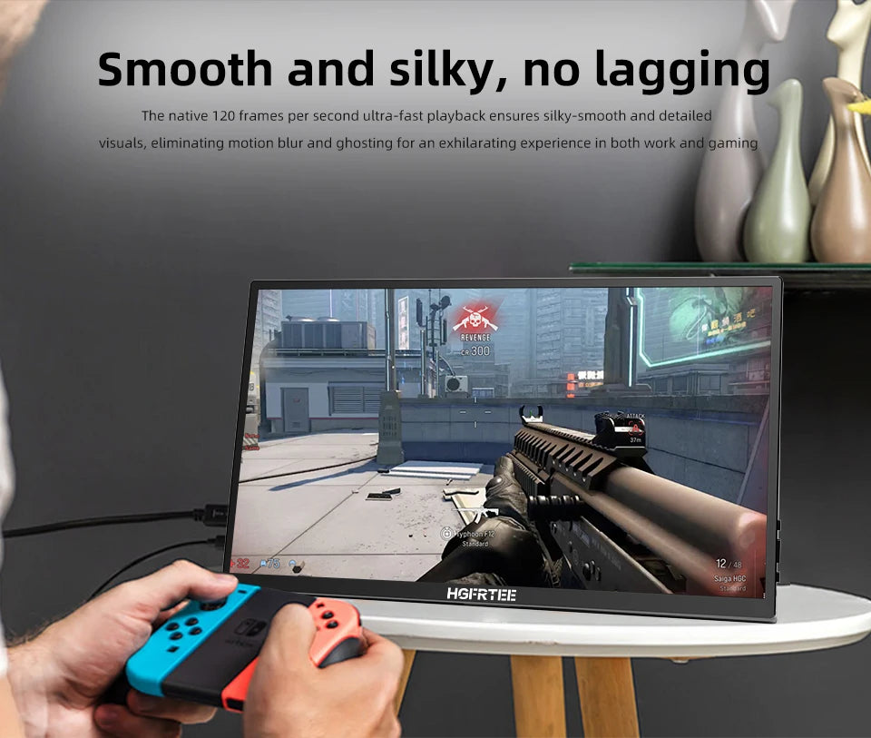 18.5" Portable Monitor 120Hz 100% sRGB HDR Gaming & Laptop Display