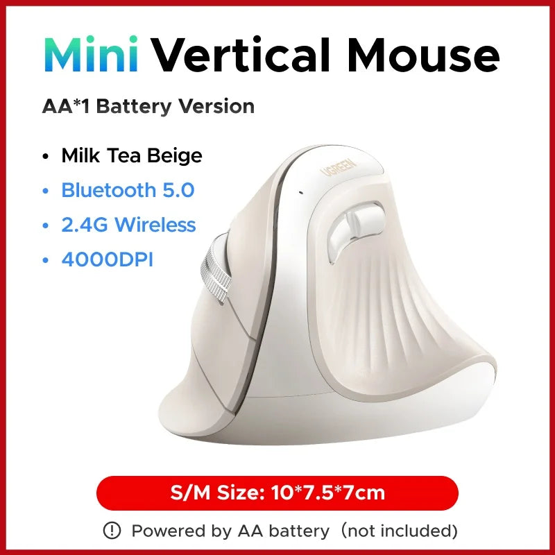 Ergonomic Wireless Vertical Mouse - Bluetooth & 2.4G Rechargeable Mouse - 30