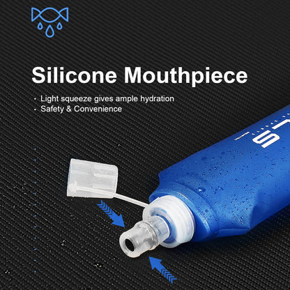 Collapsible Soft Water Bottle - BPA-Free Silicone Flask for Running & Hiking