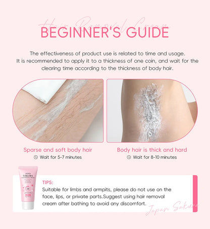 Japan Sakura Painless Hair Removal Cream for Smooth Silky Skin