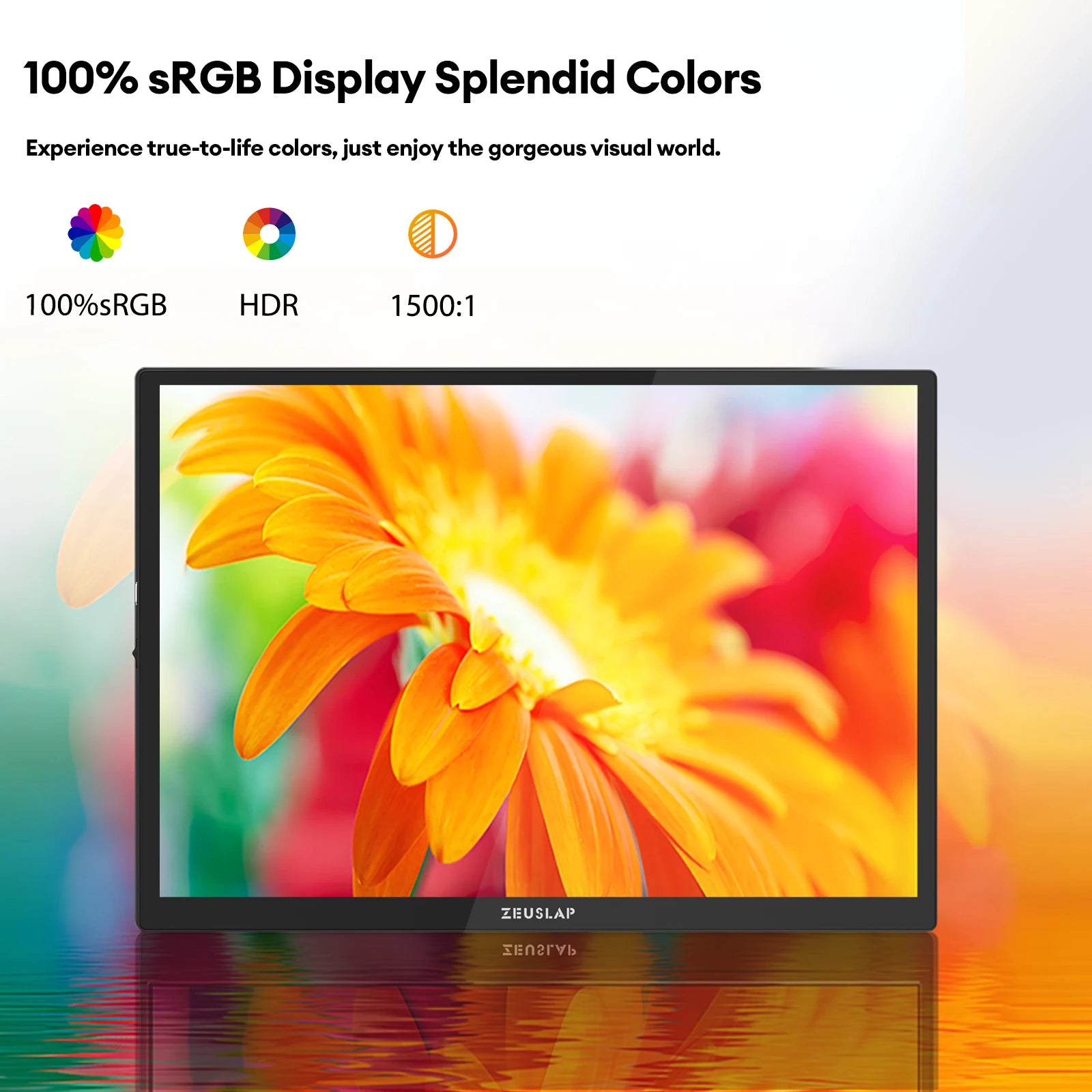 10.5" FHD Portable Touchscreen Monitor - 100% sRGB IPS Slim Display - 2