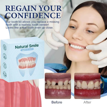 Natural Silicone Cosmetic Dentures - Removable Smile Enhancer for Missing Teeth