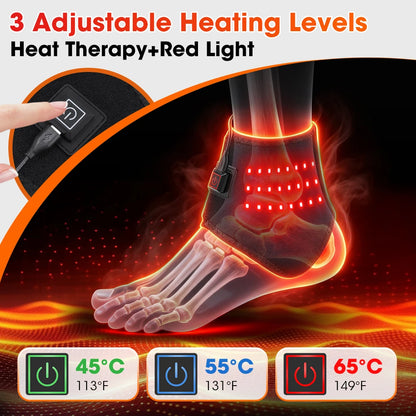 3-in-1 Red Light Therapy Wrap with Heating for Ankle, Wrist, and Foot Pain Relief