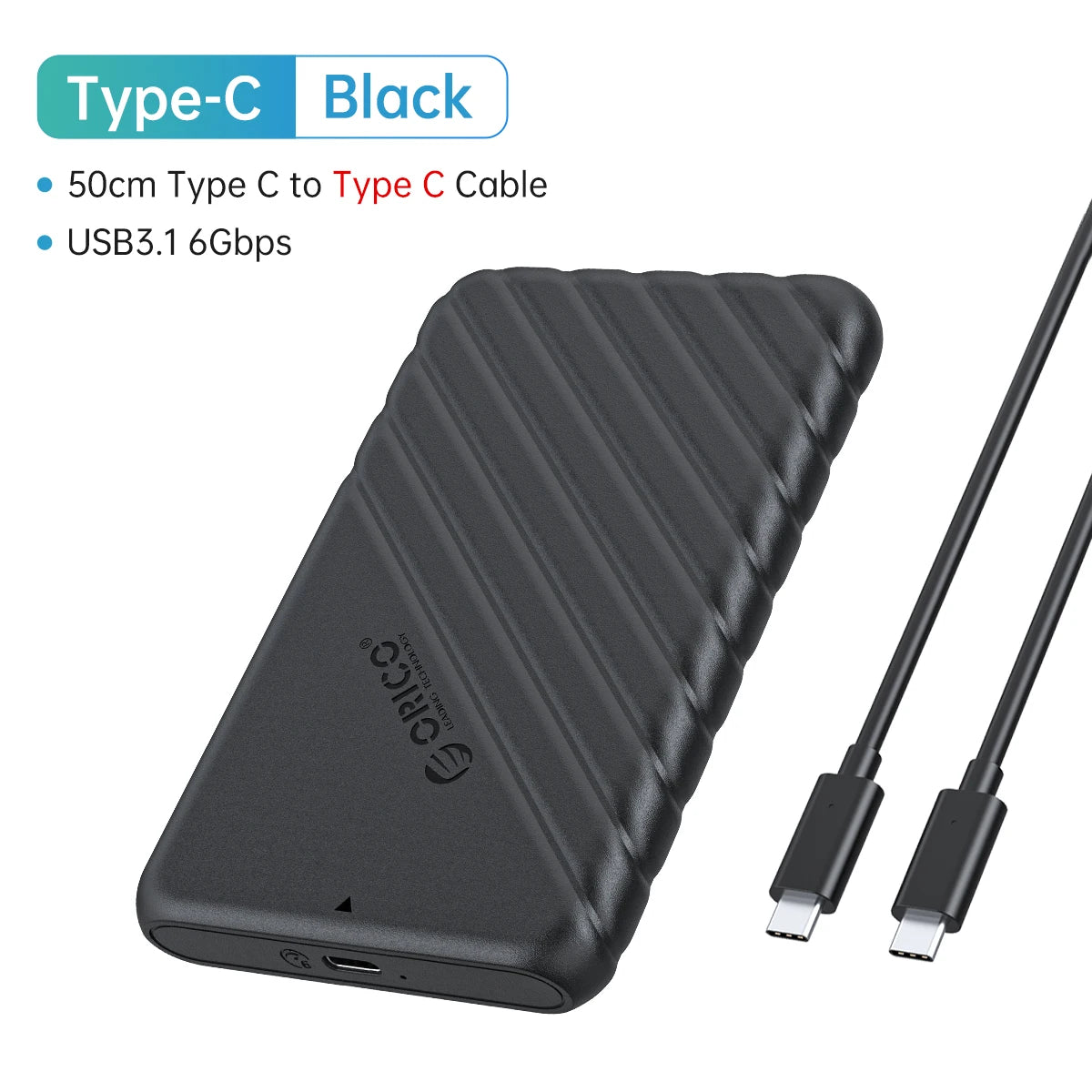 2.5" SATA HDD SSD External Hard Drive Enclosure - USB 3.0/Type-C Adapter - 34