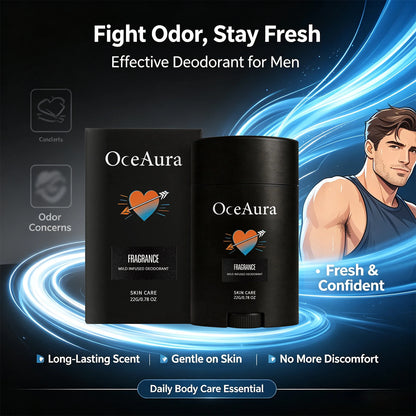 Men's Long-Lasting Solid Deodorant Stick - Odor Control & Skin-Friendly Formula