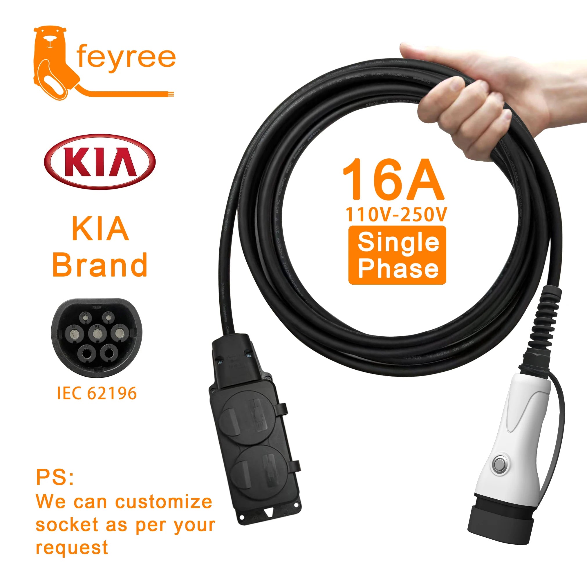Type 2 V2L Electric Car Discharger - 3.5kW Portable Power Station Adapter - 14
