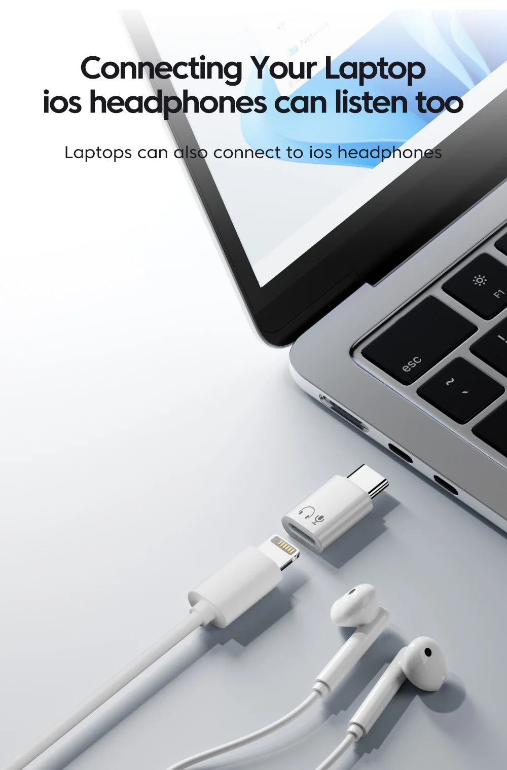 Lightning to USB-C Adapter - High-Speed Audio & Data Converter