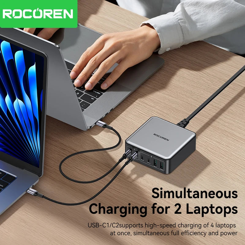 200W GaN 6-Port Desktop Fast Charger - PD USB-C Power Station - 4