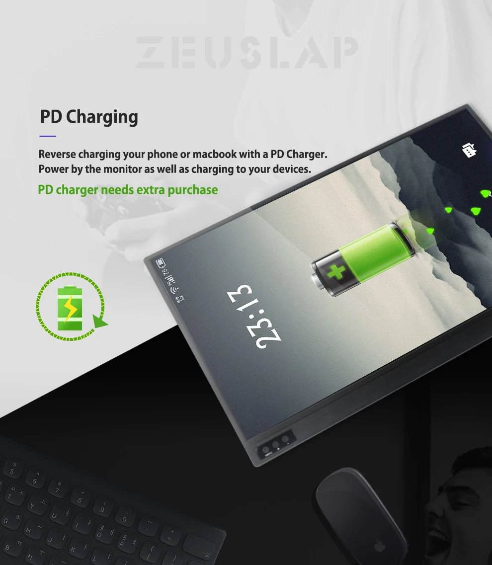 15.6" Portable Monitor 1080P IPS Full HD Laptop & Phone Second Screen - 10