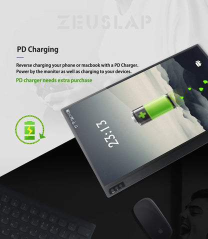 15.6" Portable Monitor 1080P IPS Full HD Laptop & Phone Second Screen