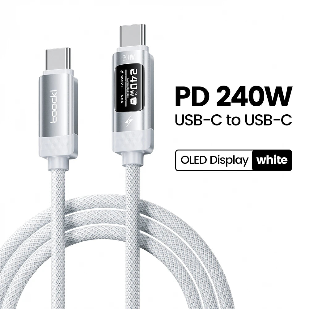 240W USB-C Fast Charging Cable with Real-Time OLED Power Display - 24