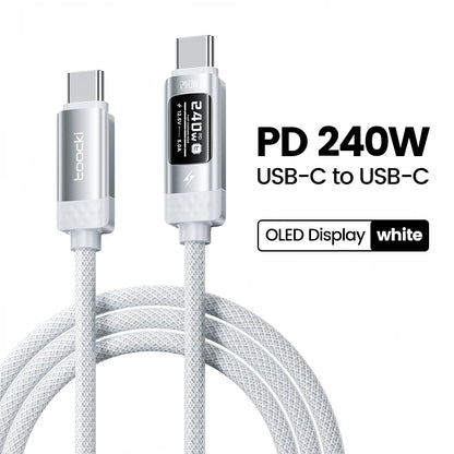 240W USB-C Fast Charging Cable with Real-Time OLED Power Display