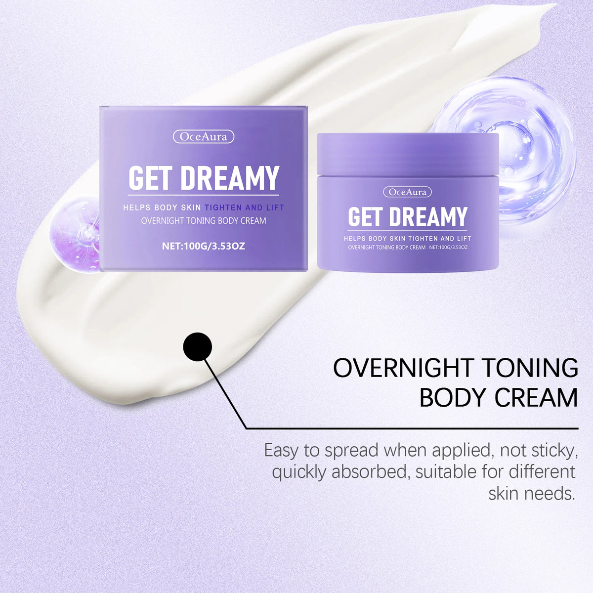 OceAura Get Dreamy Firming Body Cream - Skin Tightening & Collagen Lotion