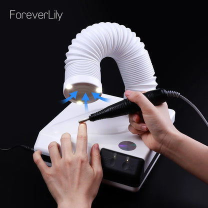 60W Nail Dust Collector Extractor Fan Vacuum with Retractable LED Tube for Manicure Salon