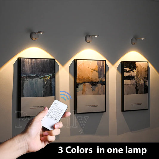 Wireless Rechargeable LED Spotlight - Motion Sensor Dimmable Wall Light for Art & Display