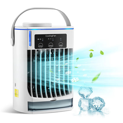 Portable Desktop Air Cooler Fan with Ultrasonic Misting and Ambient Light