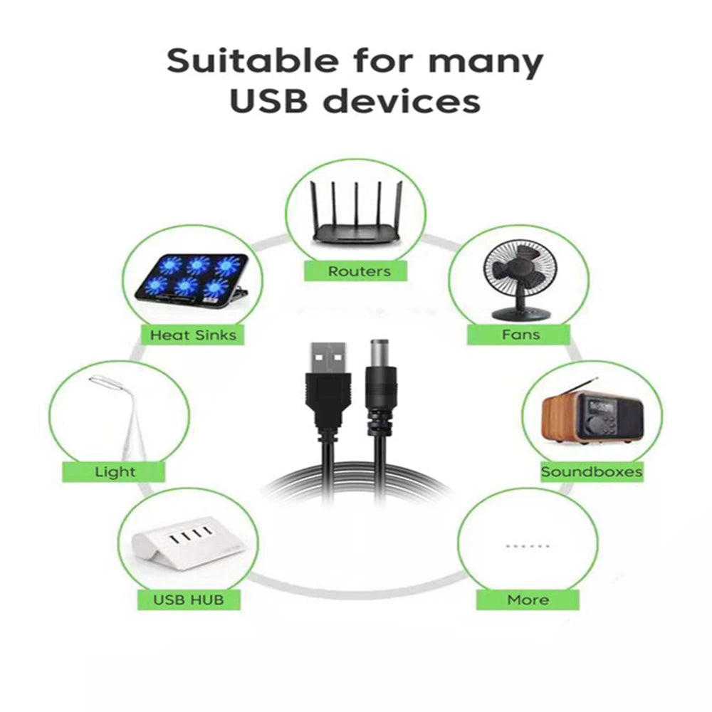 USB to 12V DC Power Boost Cable for WiFi Routers, Modems & Fans - 23