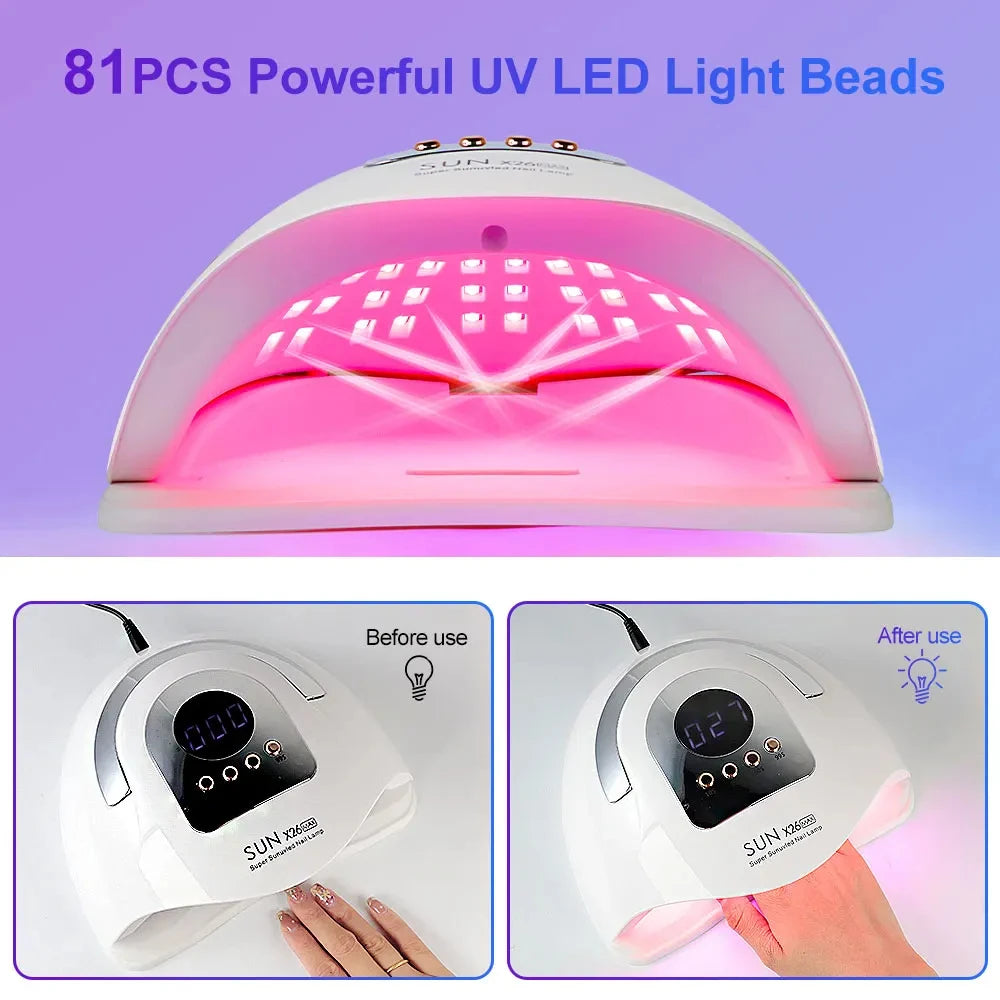 81-LED UV LED Nail Lamp - Professional Gel Nail Dryer