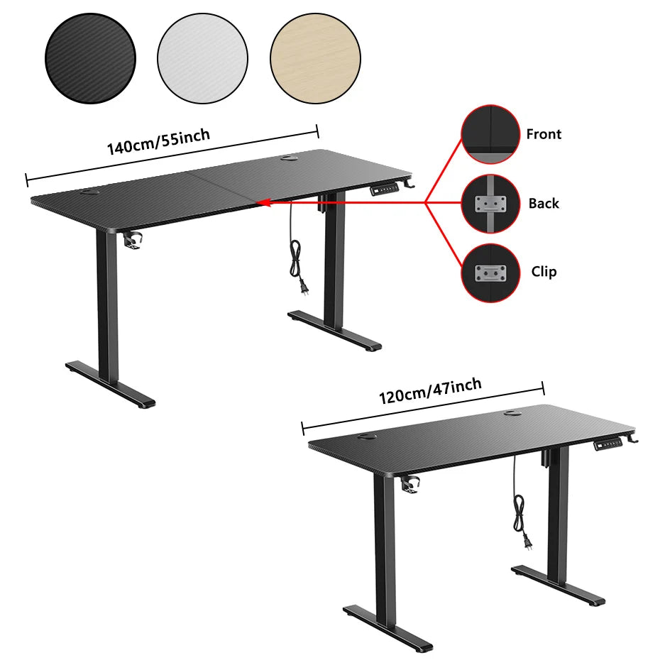 Electric Height Adjustable Standing Desk - Motorized Sit-Stand Home Office - 6