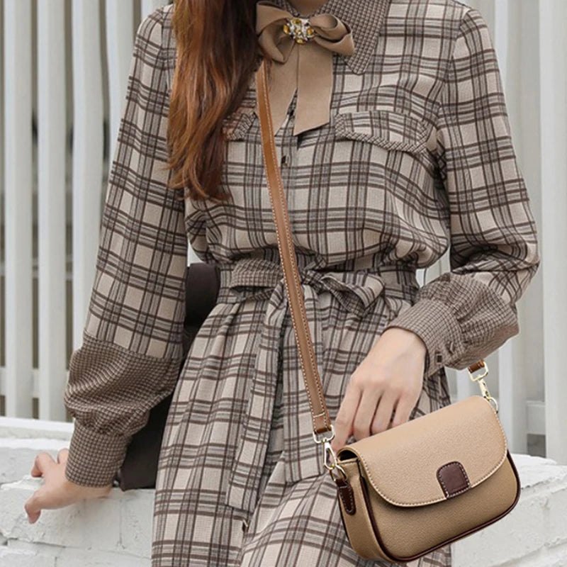 Luxury Contrast Flap Crossbody