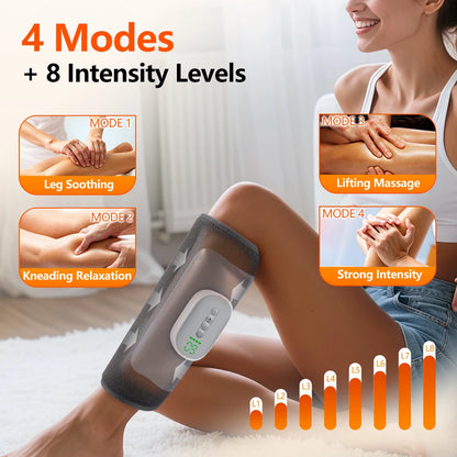 Cordless Air Compression Leg Massager with Heat for Calf Pain Relief