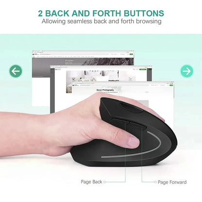 Wireless Ergonomic Vertical Mouse - 2.4GHz Optical Mouse with 3 Adjustable DPI