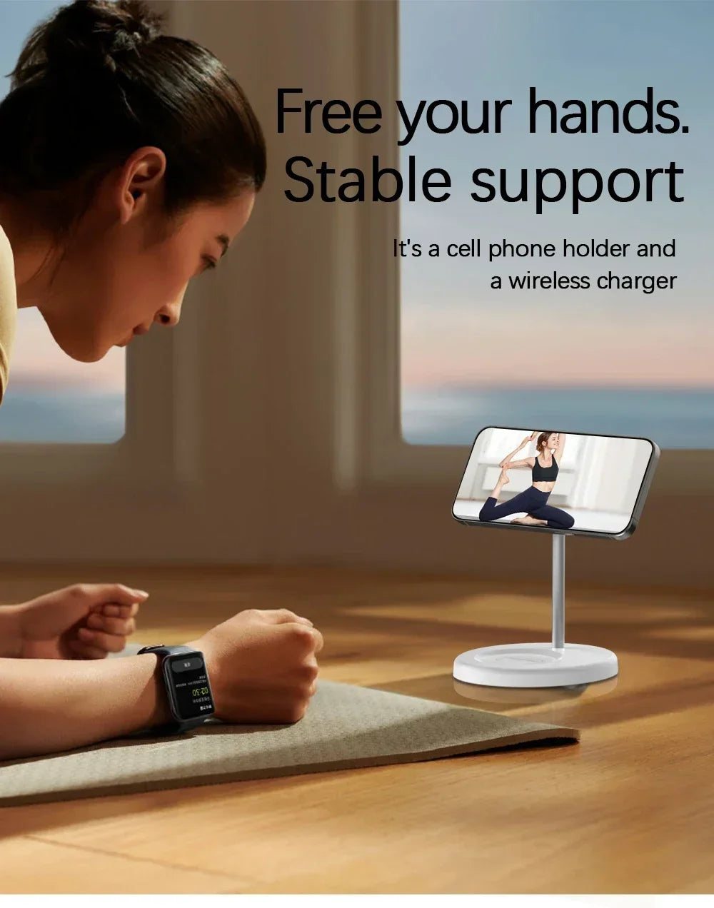 2-in-1 Magnetic Wireless Charging Stand for iPhone 16 15 14 13 12 & AirPods - 11