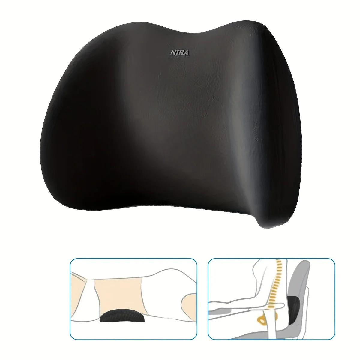 Ergonomic Memory Foam Lumbar Support Pillow for Office & Car Seat - 10