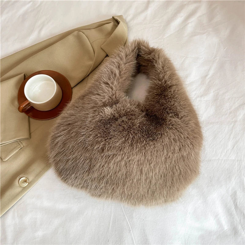 Luxury Soft Plush Bucket Bag