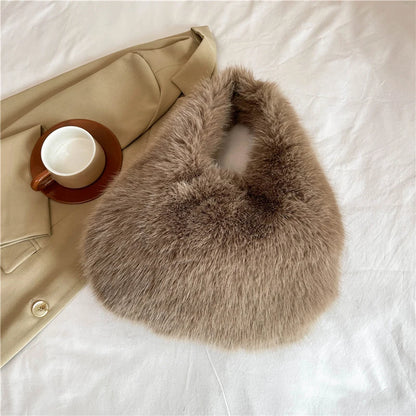 Luxury Soft Plush Bucket Bag