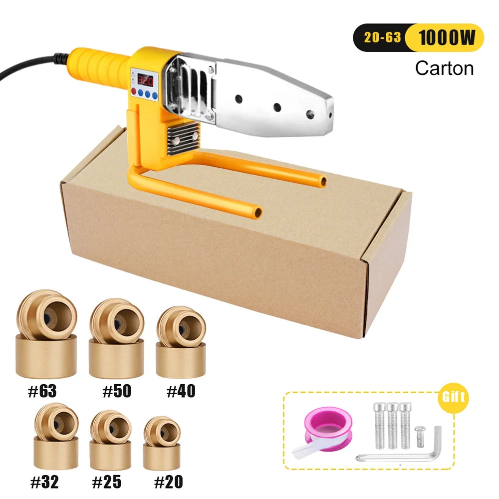 1000W/800W Plastic Pipe Welding Machine - 220V PPR PE PB Pipe Hot Melt Welder Kit