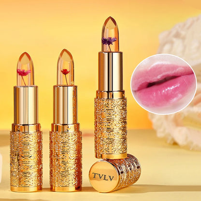 Crystal Color-Changing Flower Jelly Lipstick - Long-Lasting Moisturizing Balm
