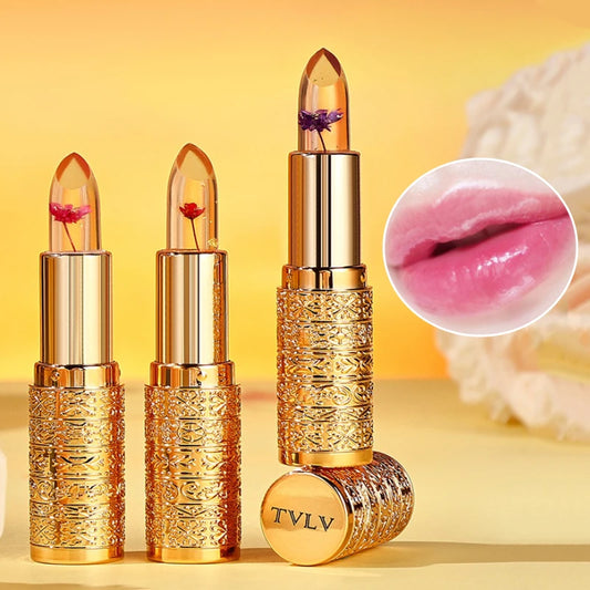 Crystal Color-Changing Flower Jelly Lipstick - Long-Lasting Moisturizing Balm