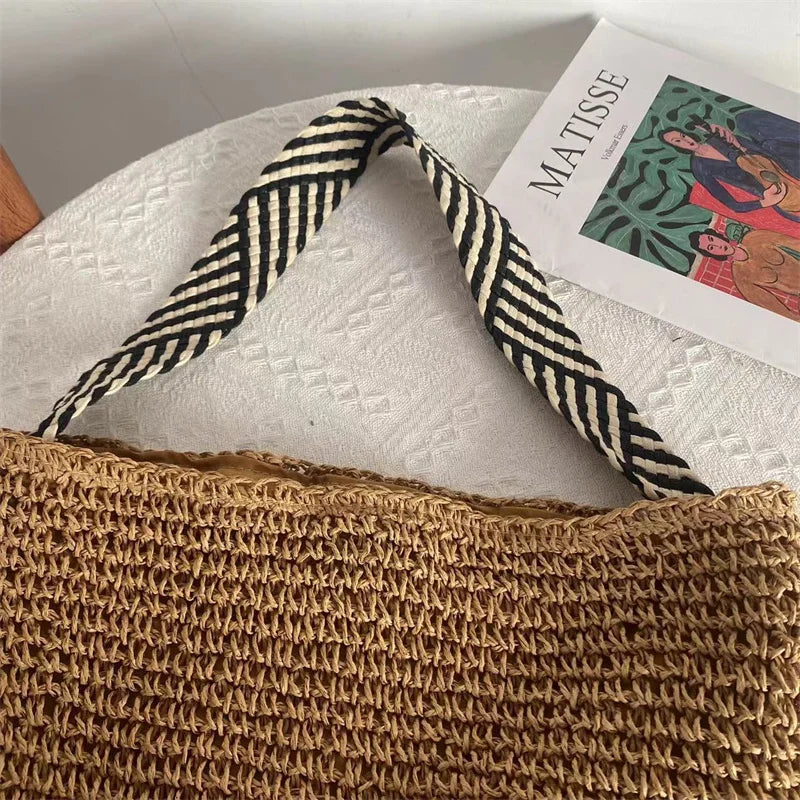 Luxury Woven Straw Beach Tote