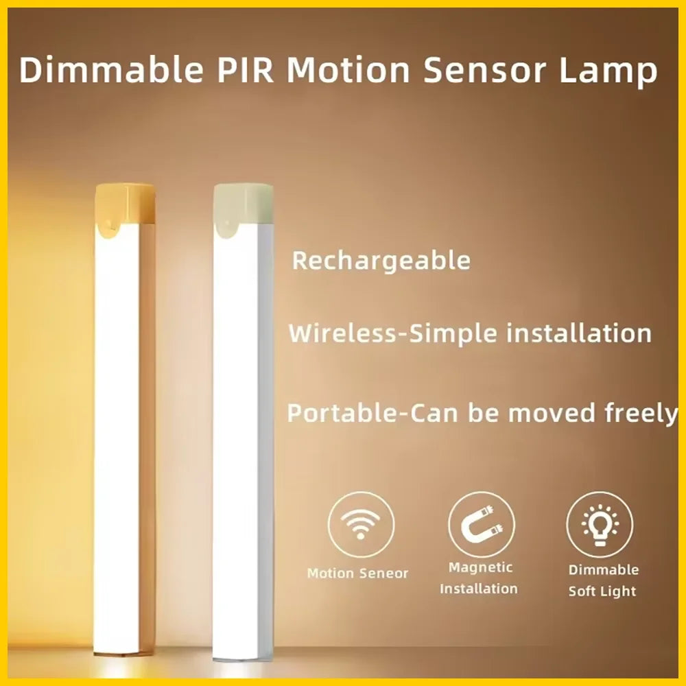 Dimmable LED Motion Sensor Cabinet Light - Wireless Rechargeable Under Closet Night Lamp - 1