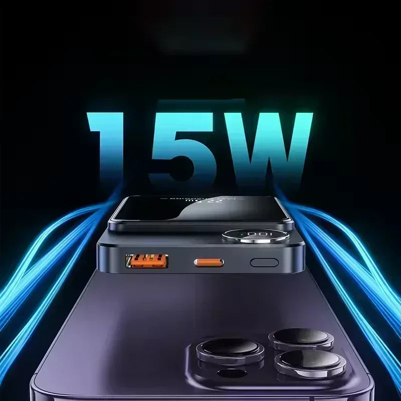 Magnetic Wireless Portable Power Bank - Fast Charging External Battery - 3