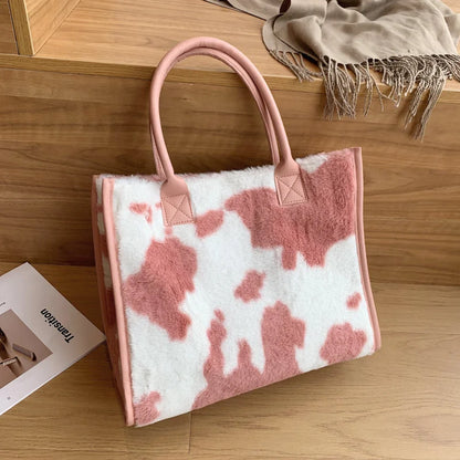 Luxury Fluffy Animal Print Tote