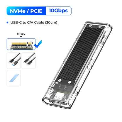 ORICO M.2 NVMe SSD Enclosure USB 3.1 Type-C External Hard Drive Case