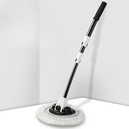 Telescopic Car Wash Mop with 15° Curved Handle & Microfiber Brush