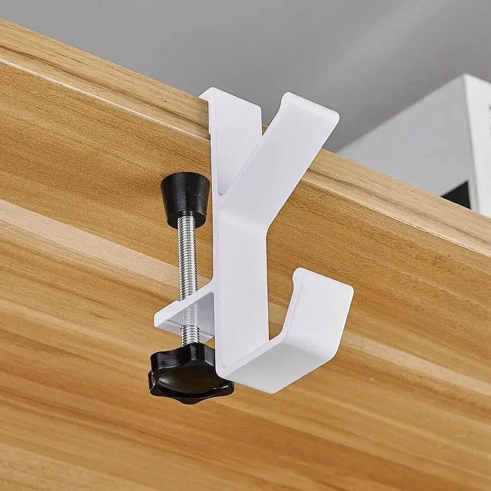 Universal Aluminum Desk Hook: Headphone Stand & Portable Bag Hanger