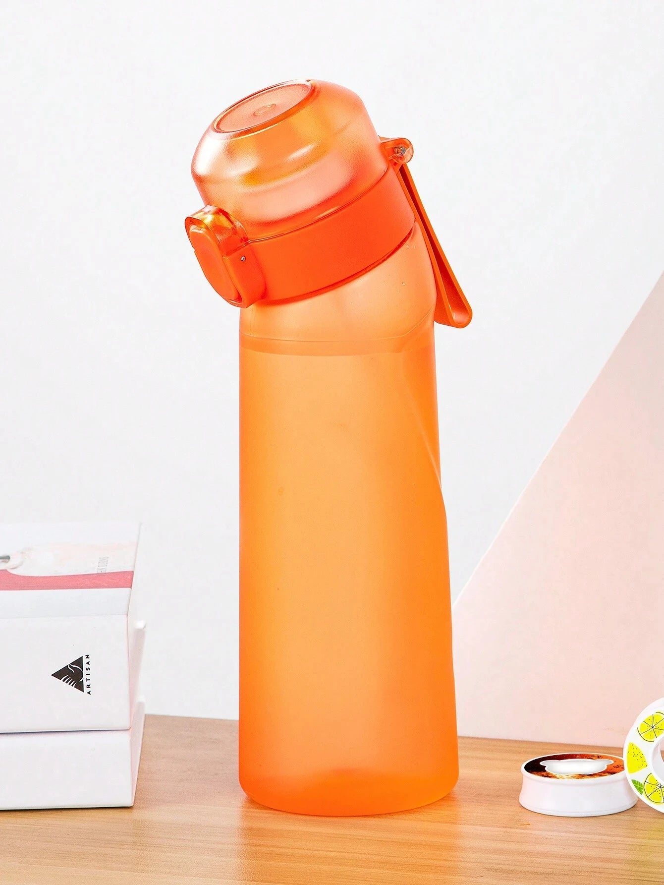 800ml Fruit Scented Water Bottle with Flavor Pod & Straw - Leak Proof