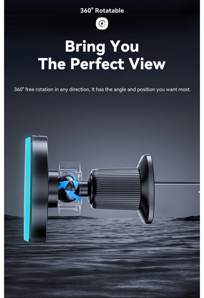 Magnetic Wireless Car Charger & Phone Holder for iPhone 16/15/14