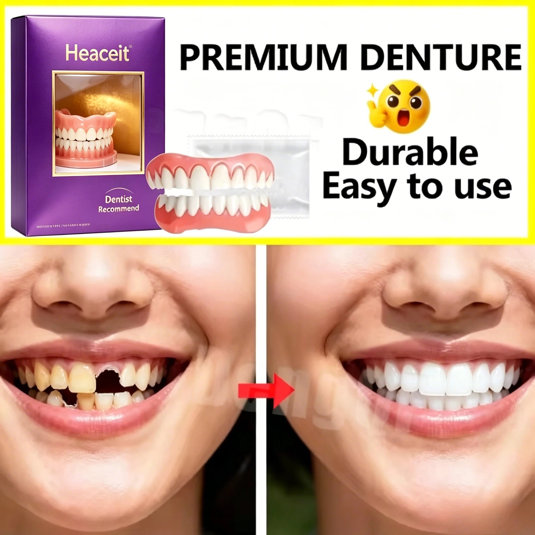 Cosmetic Silicone Dentures for Instant Smile Makeover & Comfort - 3