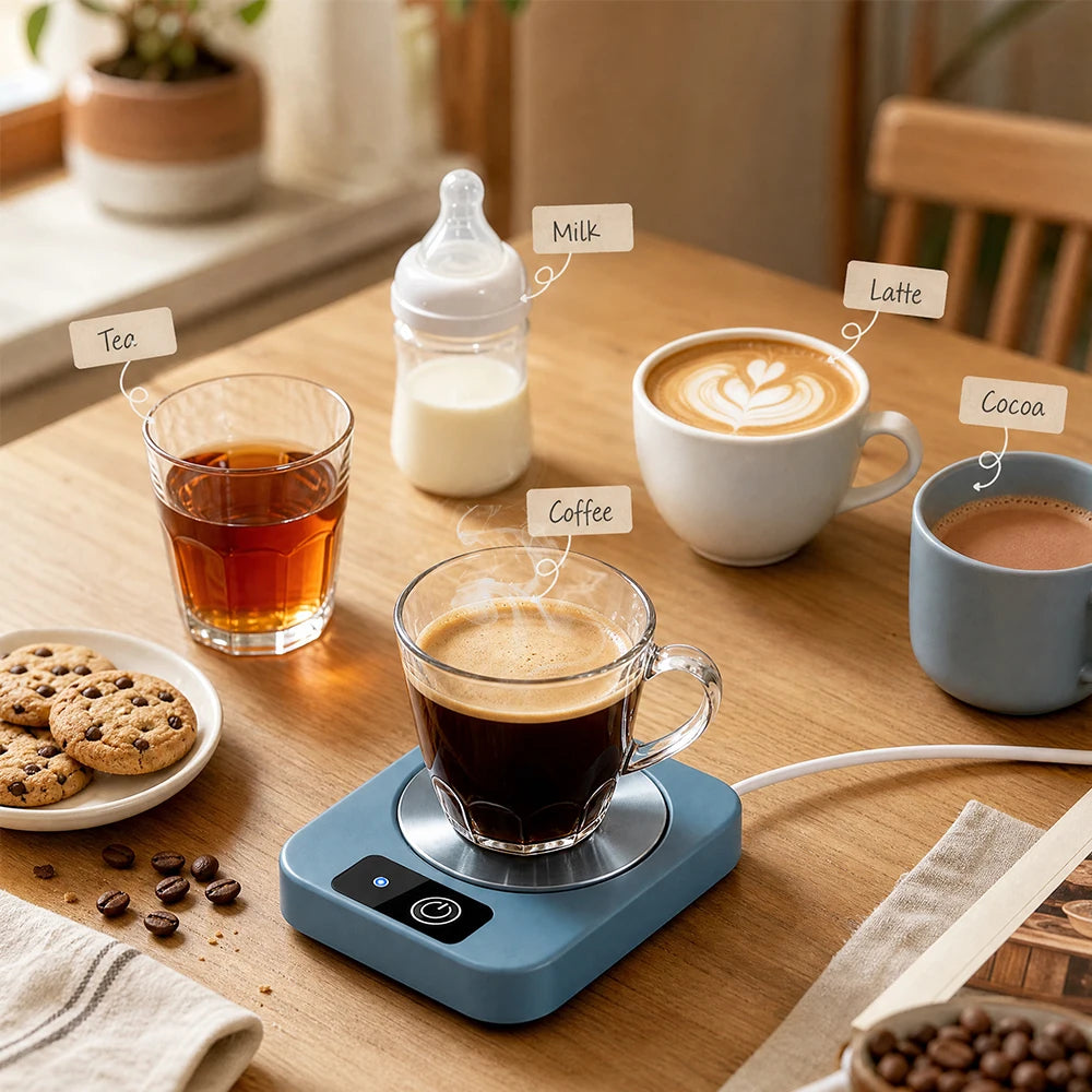 Electric Mug Warmer Mat - Constant Temperature Coffee & Tea Cup Heating Coaster - 3