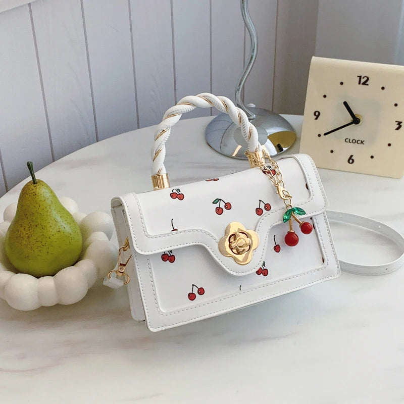 Luxury Cherry Print Satchel