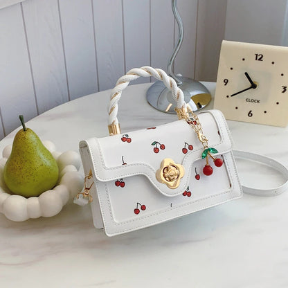 Luxury Cherry Print Satchel