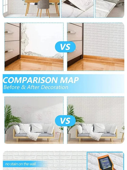 Waterproof 3D Peel & Stick Brick Wall Panels